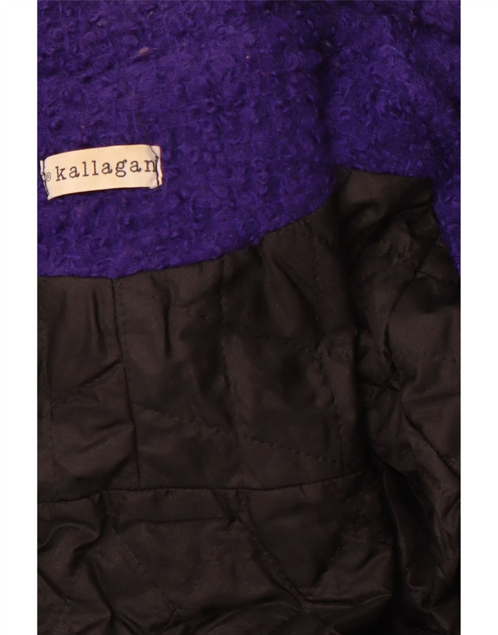 Vintage Womens Double Breasted Coat UK 12 Medium Purple