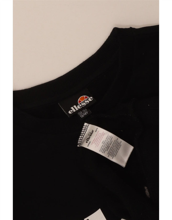 Ellesse Boys Graphic Sweatshirt Jumper 13-14 Years Black Cotton