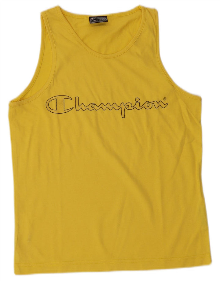 Champion Boys Graphic Vest Top 11-12 Years Yellow Cotton