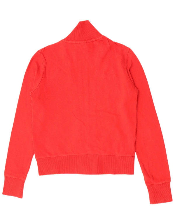 Woolrich Womens Graphic Tracksuit Top Jacket UK 12 Medium Red Cotton