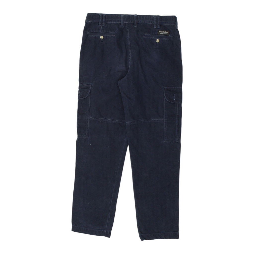 Renato Balestra Mens Navy Cargo Jeans | Vintage Designer Workwear Style Trousers | Vintage Messina Hembry | Thrift | Second-Hand Messina Hembry | Used Clothing | Messina Hembry 
