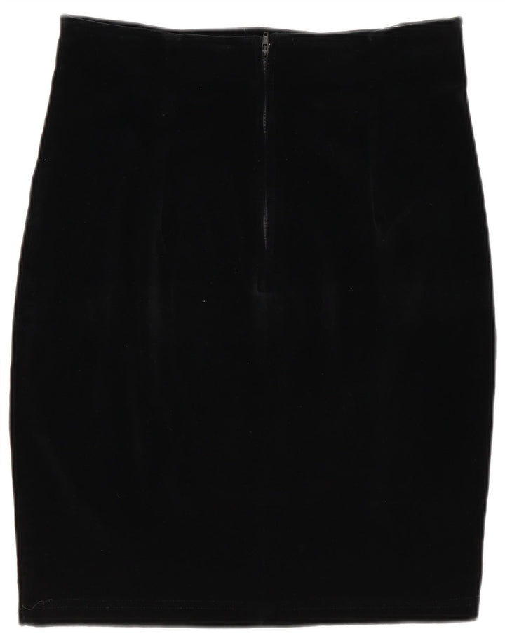 Vintage Womens Pencil Skirt IT 44 Medium W28 Black Cotton