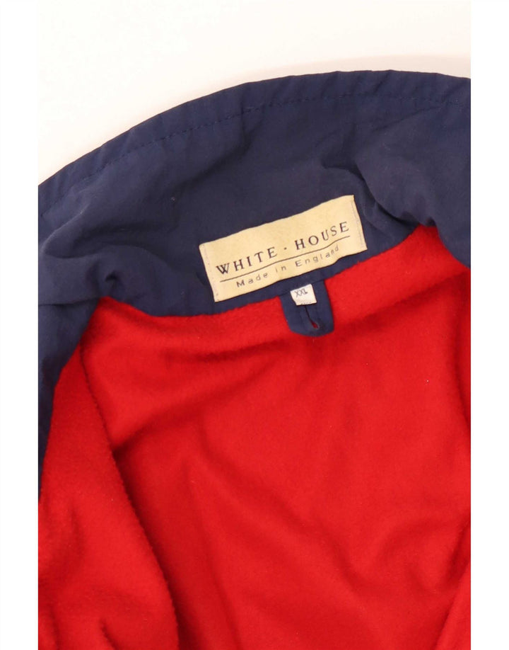 Vintage Mens Bomber Jacket UK 44 2XL Navy Blue