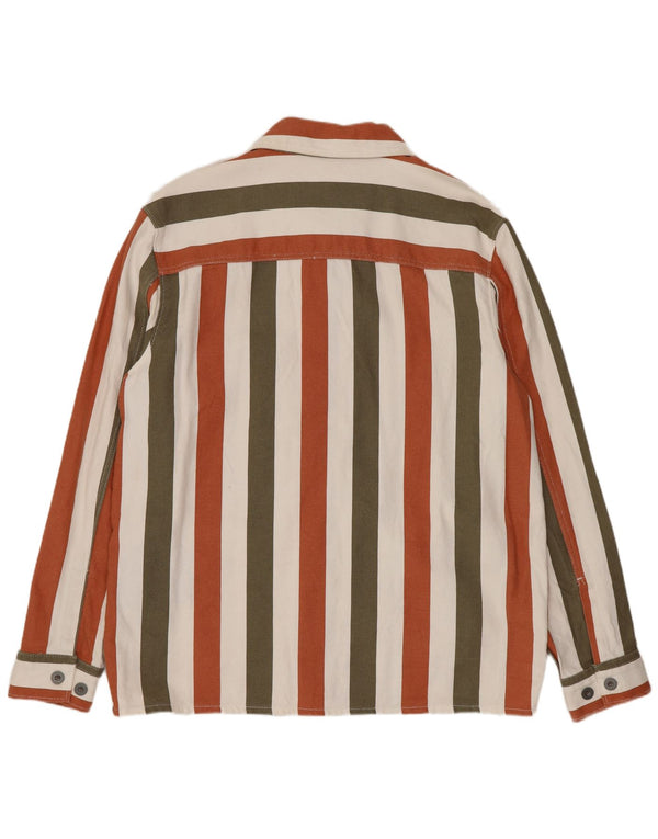 Zara Mens Overshirt Shirt Large Multicoloured Striped Cotton