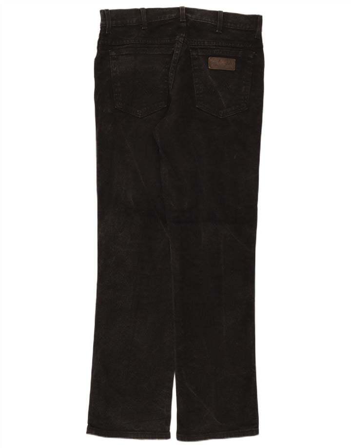 Wrangler Mens Texas Stretch Straight Jeans W33 L32 Black Cotton