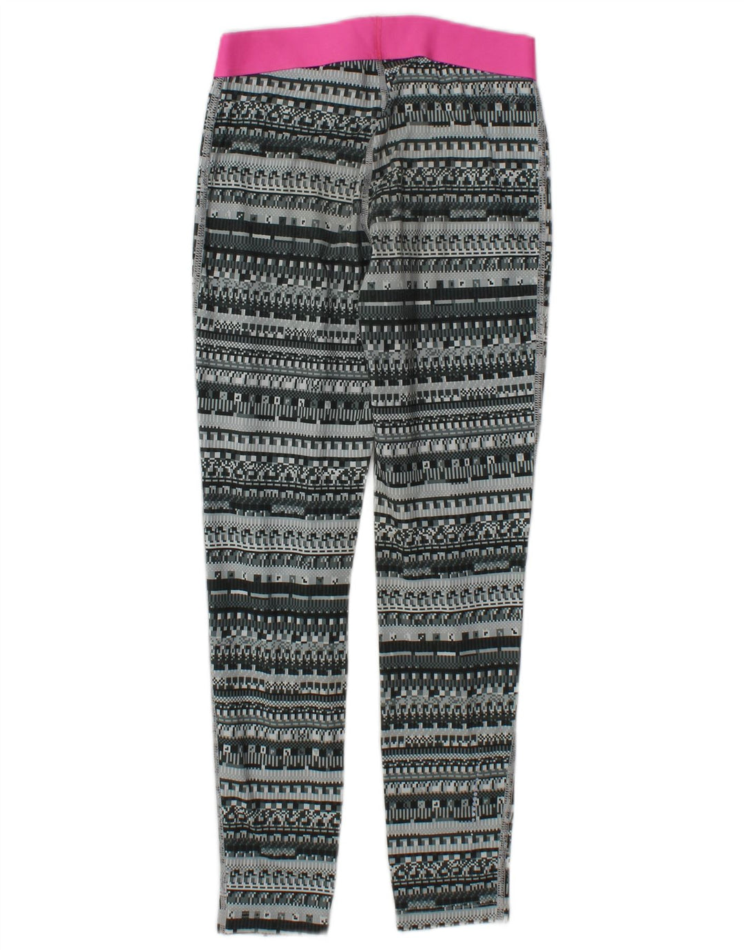 Nike Womens Graphic Leggings UK 12 Medium  Grey Geometric Polyester