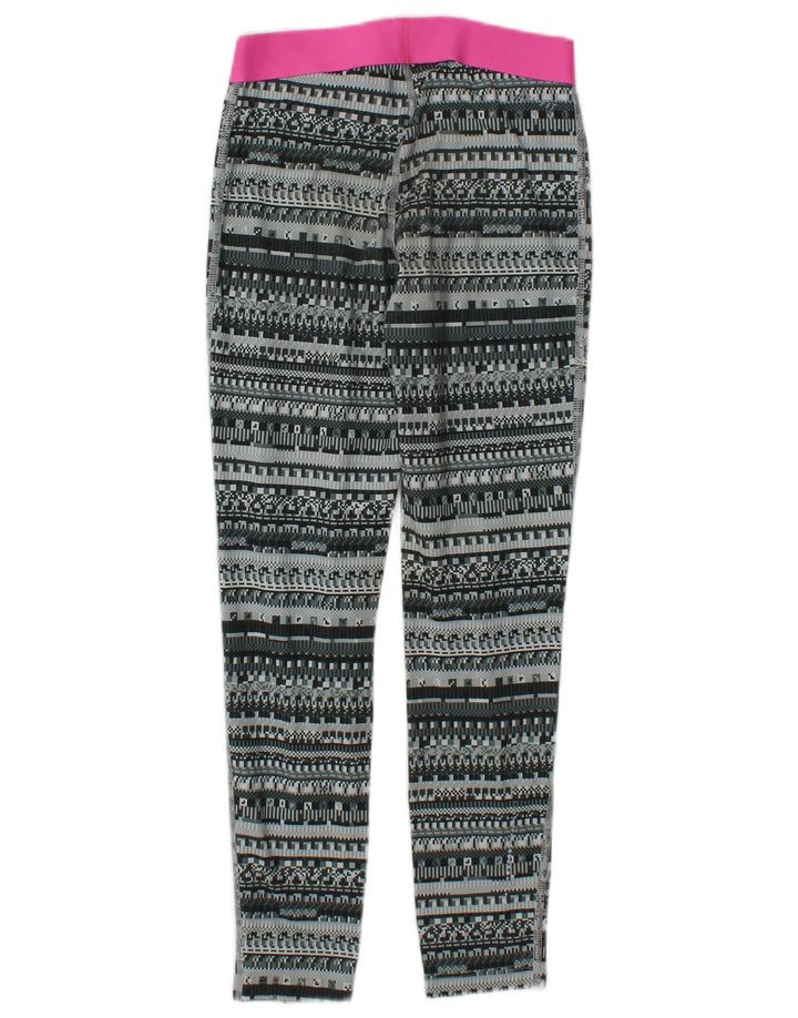 Nike Womens Graphic Leggings UK 12 Medium  Grey Geometric Polyester