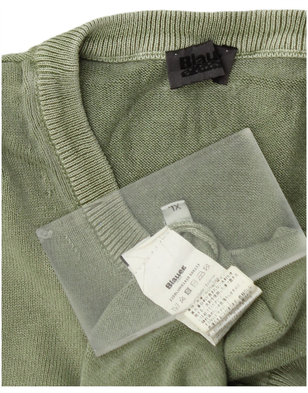 Blauer Mens Crew Neck Jumper Sweater XL Green Cotton