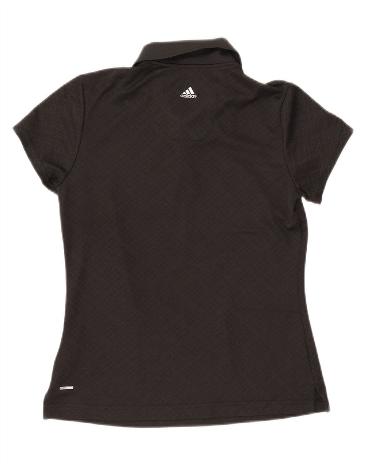 ADIDAS Womens Climacool Polo Shirt UK 10 Small Black Geometric Polyester