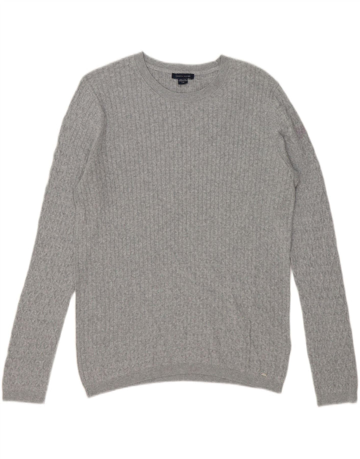 TOMMY HILFIGER Mens Crew Neck Jumper Sweater Large Grey Cotton Vintage Tommy Hilfiger and Second-Hand Tommy Hilfiger from Messina Hembry 