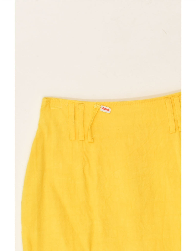 VINTAGE Womens Pencil Skirt IT 42 Medium W24 Yellow | Vintage Vintage | Thrift | Second-Hand Vintage | Used Clothing | Messina Hembry 