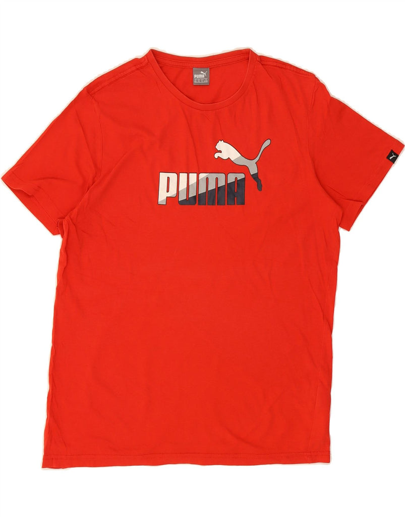 PUMA Boys Graphic T-Shirt Top 15-16 Years Red Cotton Vintage Puma and Second-Hand Puma from Messina Hembry 