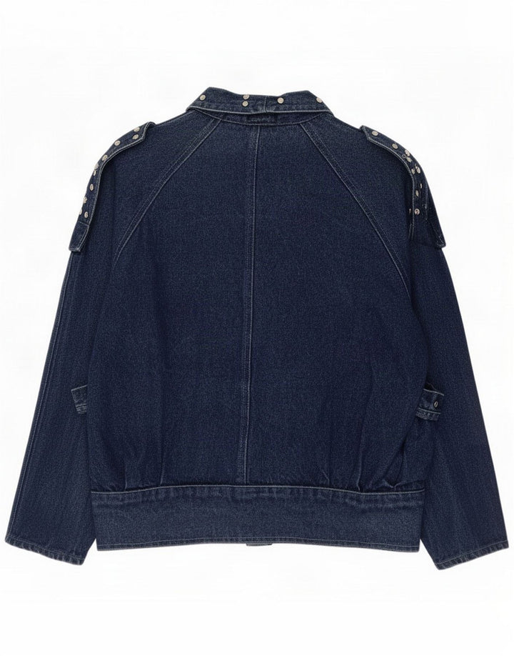 Vintage Womens Oversized Denim Jacket IT 36 XS Blue Cotton