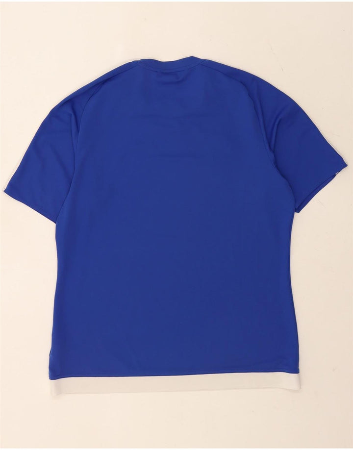Adidas Mens Climalite T-Shirt Top Large Blue Colourblock Polyester