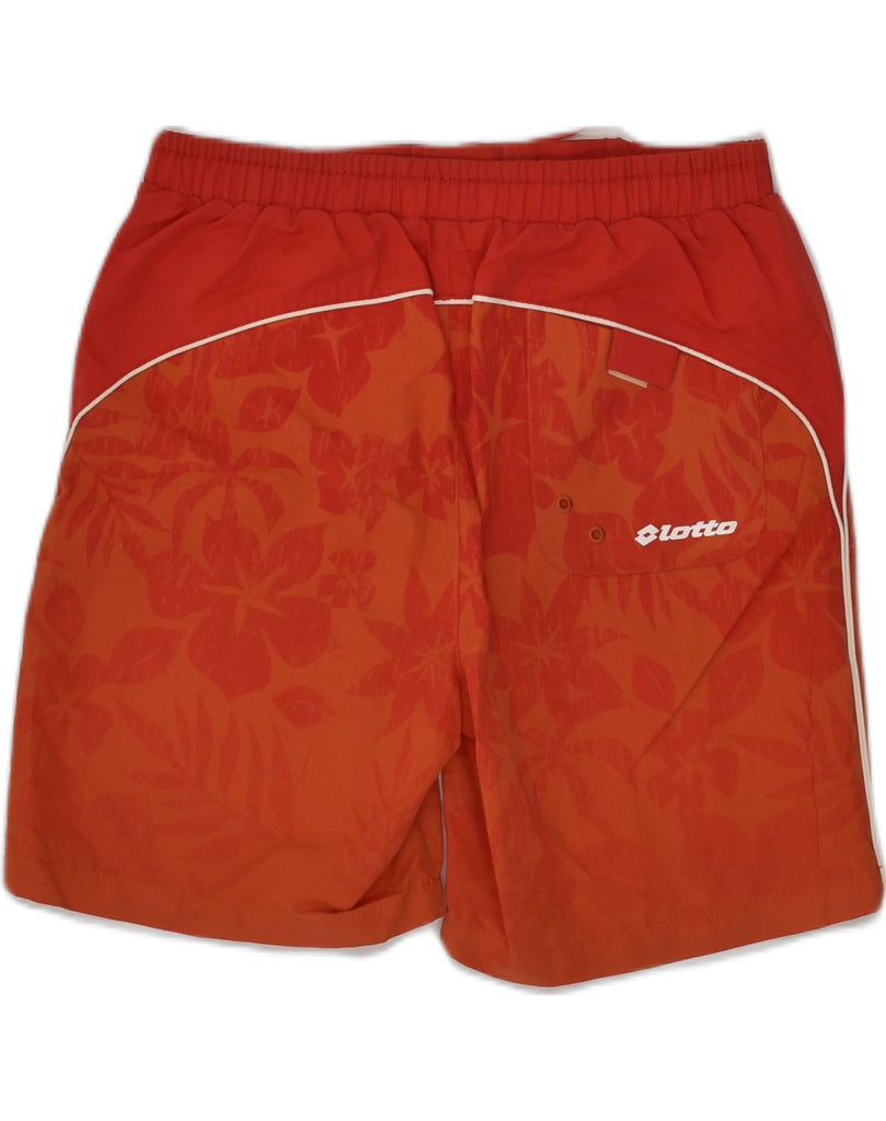 LOTTO Mens Sport Shorts Small Red Floral Polyester | Vintage Lotto | Thrift | Second-Hand Lotto | Used Clothing | Messina Hembry 