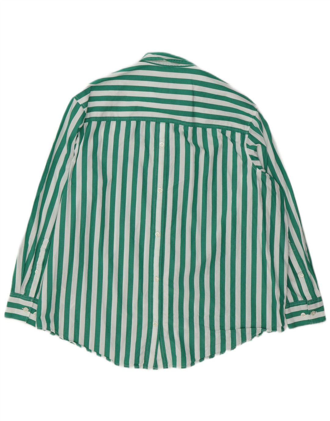 Gap Womens Big Shirt UK 10 Small Green Striped Cotton
