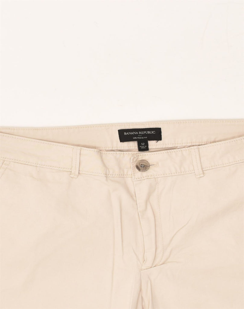 BANANA REPUBLIC Womens Chino Trousers UK 12 Large W38 L29 Off White Cotton | Vintage Banana Republic | Thrift | Second-Hand Banana Republic | Used Clothing | Messina Hembry 