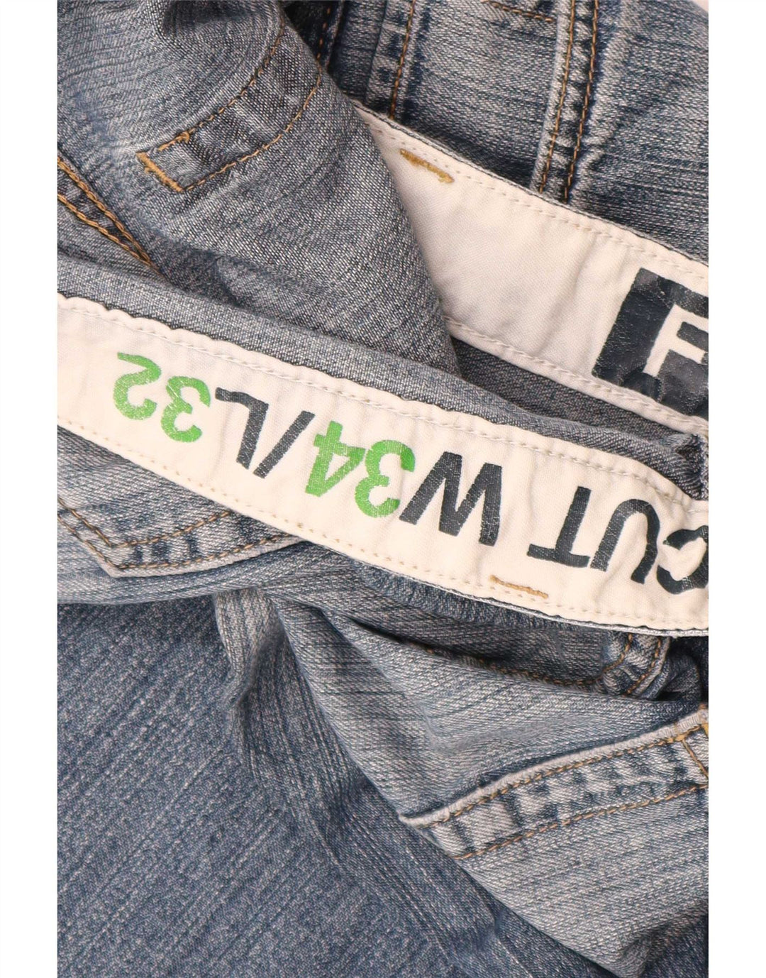 Fcuk Mens Bootcut Jeans W34 L32 Blue Cotton