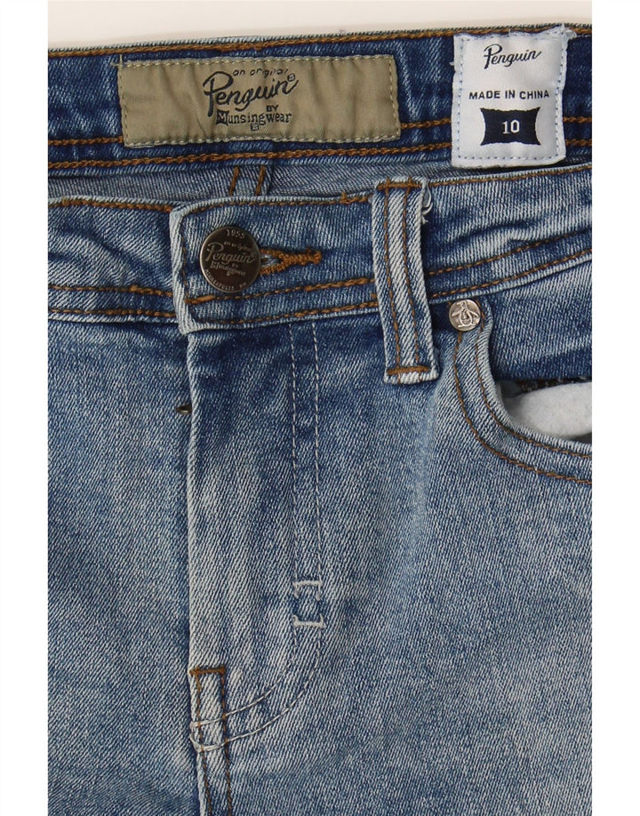 PENGUIN Womens Cropped Jeans US 10 Large W26 L25 Blue Cotton Vintage Penguin and Second-Hand Penguin from Messina Hembry 