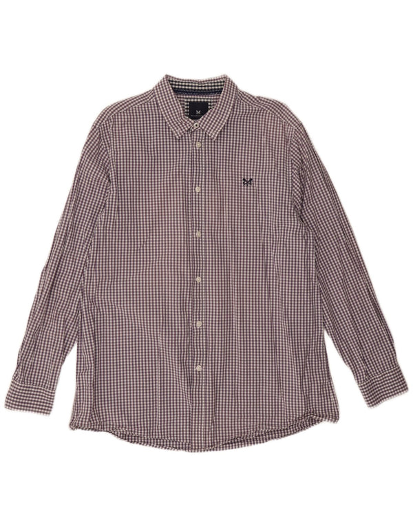 Crew Clothing Mens Classic Fit Shirt XL Purple Gingham Cotton