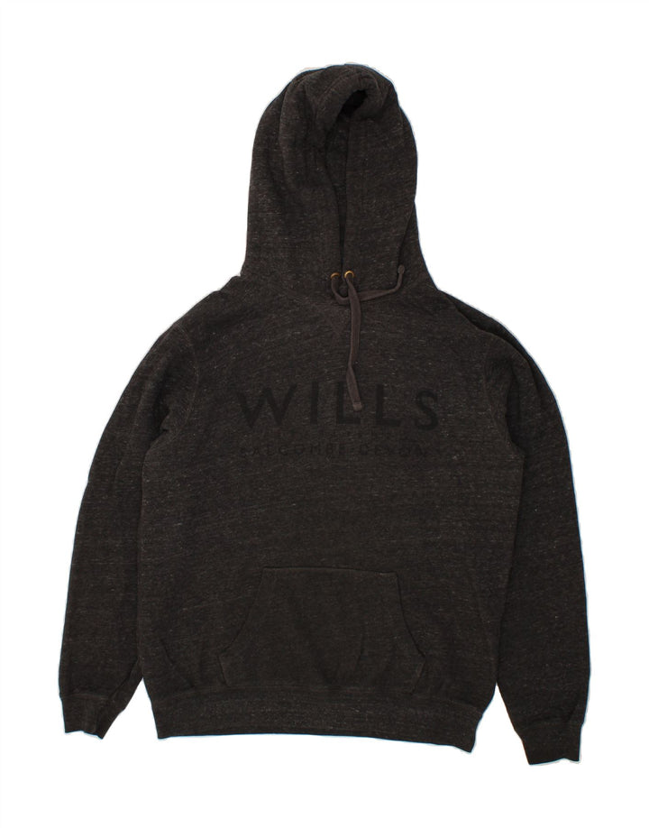 JACK WILLS Mens Graphic Hoodie Jumper Medium Grey Flecked Cotton Vintage Jack Wills and Second-Hand Jack Wills from Messina Hembry 