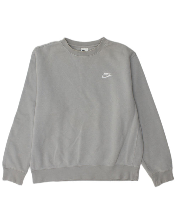 NIKE Mens Loose Fit Sweatshirt Jumper Medium Grey Cotton