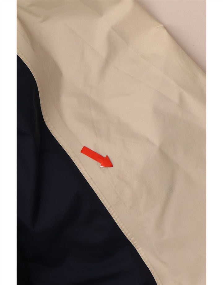 K-WAY Mens 2000 Hooded Rain Jacket UK 44 2XL White Colourblock Polyamide