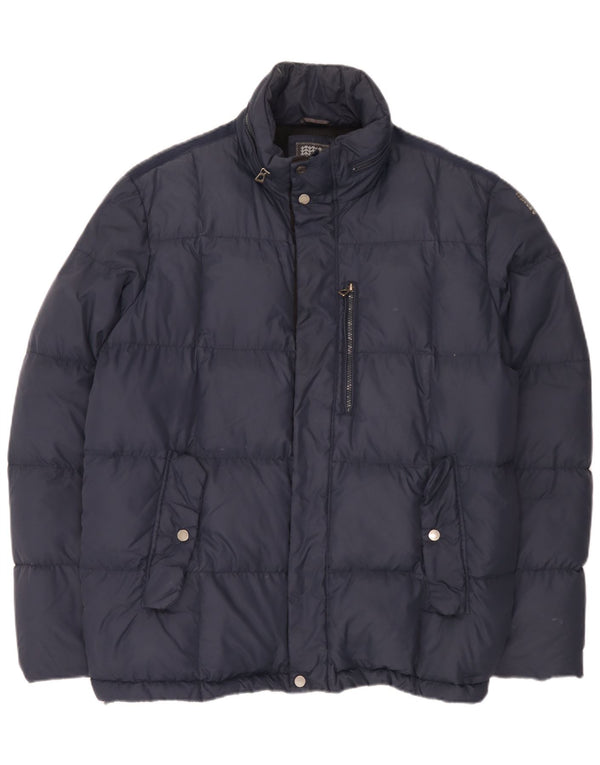 Geox Mens Hooded Padded Jacket UK 48 4XL Navy Blue