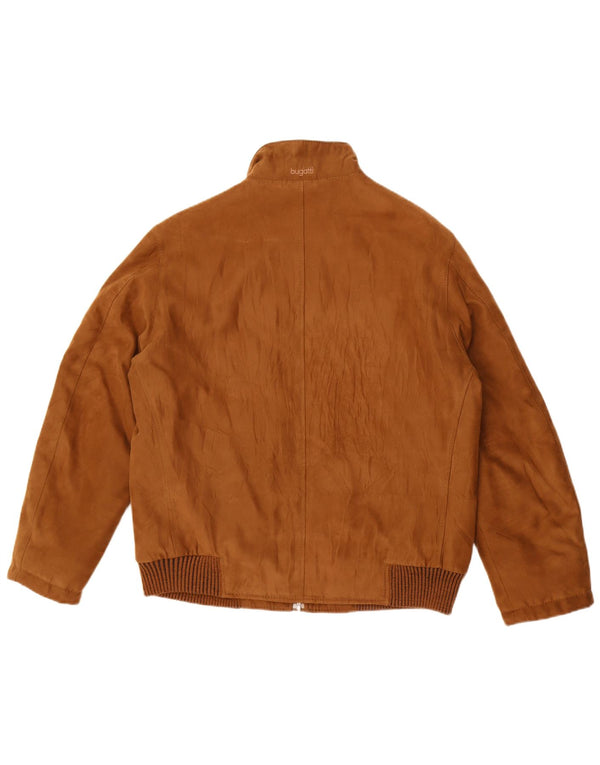 Bugatti Mens Bomber Jacket IT 48 Medium Brown Polyester