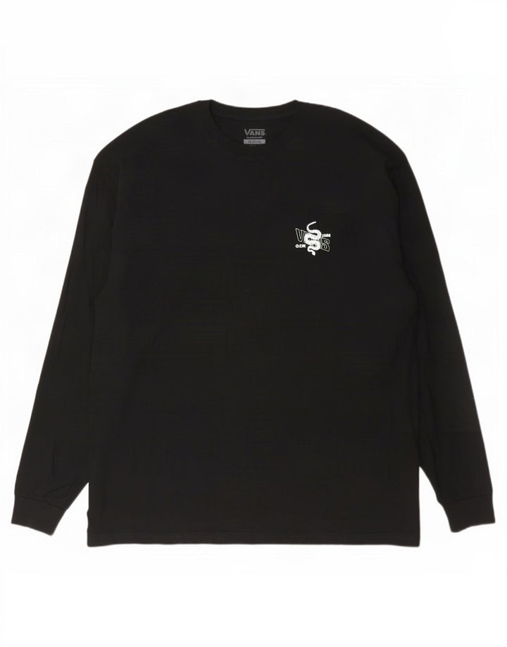 Vans Mens Classic Fit Graphic Top Long Sleeve 2XL Black Cotton