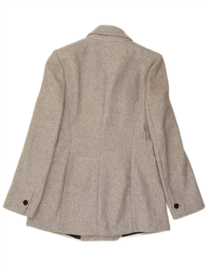 Zara Womens Double Breasted Blazer Jacket UK 10 Small Grey Polyester