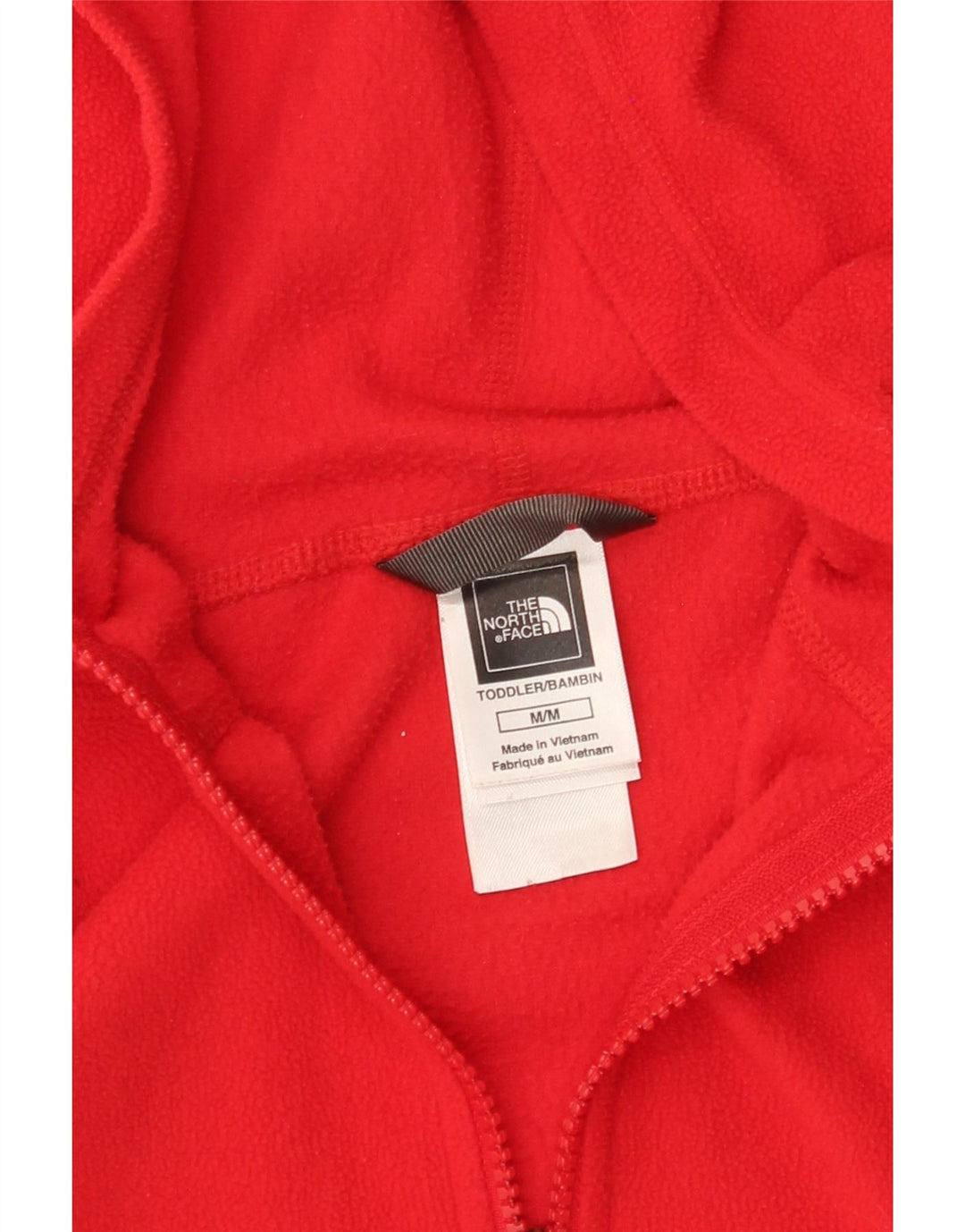 THE NORTH FACE Boys Hooded Fleece Jacket 9-10 Years Medium Red Polyester