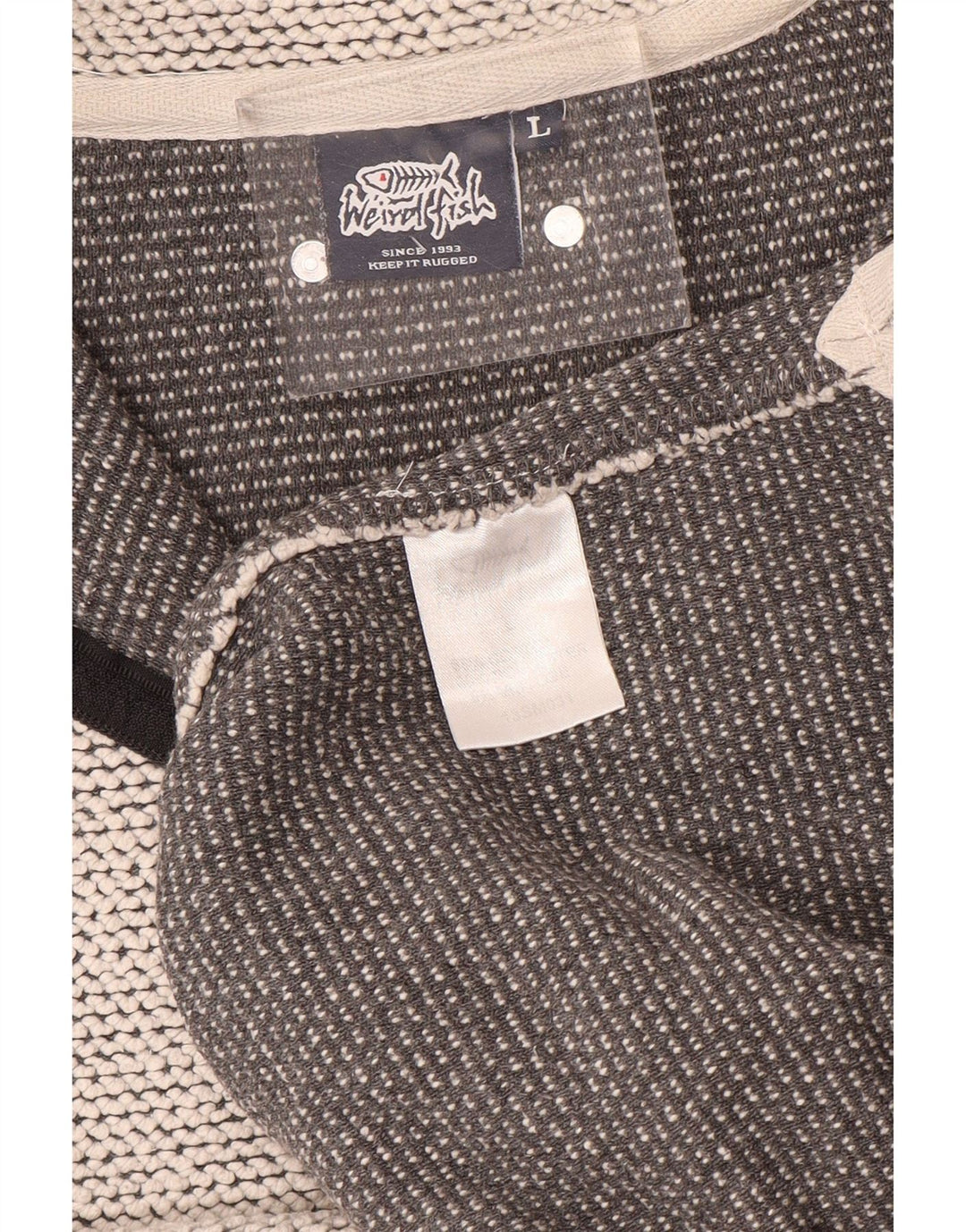 WEIRD FISH Mens Zip Neck Sweatshirt Jumper Large Grey Cotton