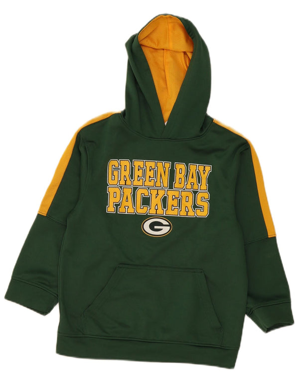 NFL TEAM APPAREL Boys Green Bay Packers Hoodie Jumper 7-8 Years Small Green