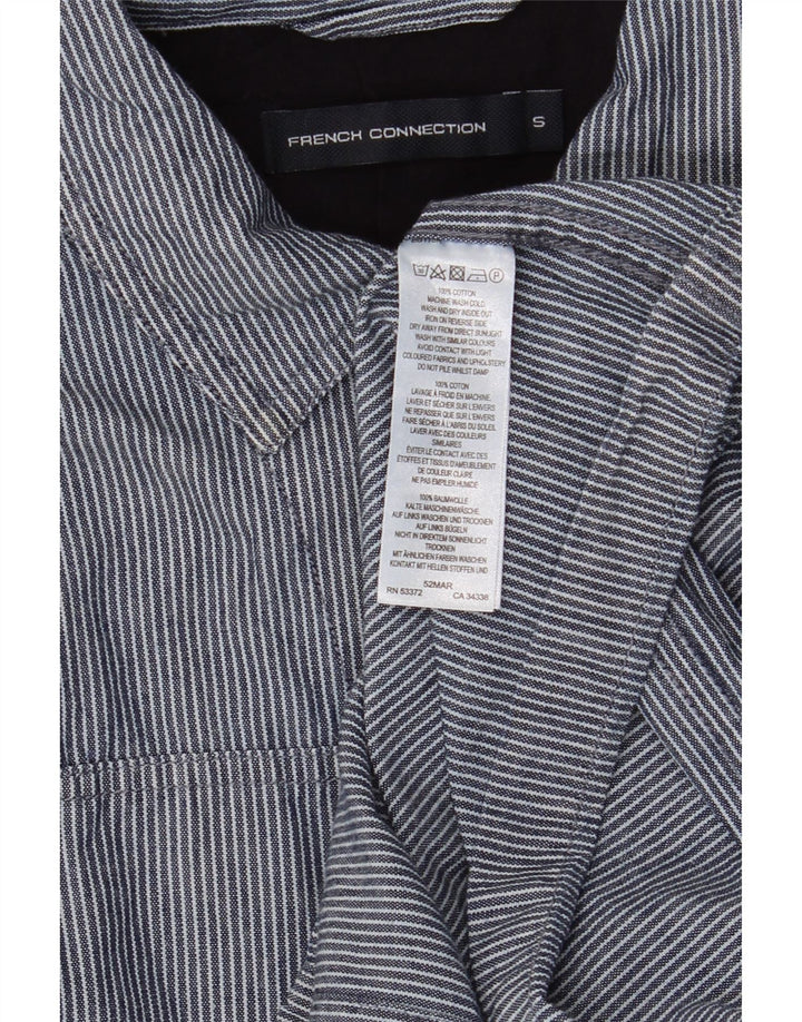 French Connection Mens Shirt Small Navy Blue Pinstripe Cotton