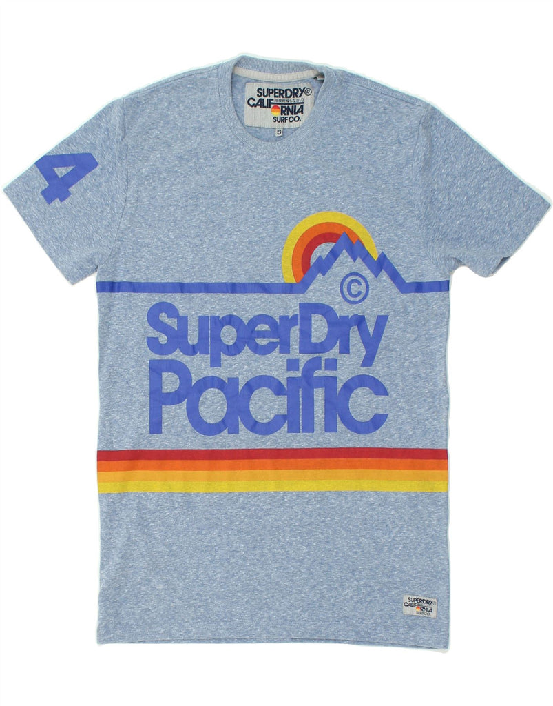 SUPERDRY Mens Graphic T-Shirt Top Small Blue Flecked Cotton | Vintage Superdry | Thrift | Second-Hand Superdry | Used Clothing | Messina Hembry 