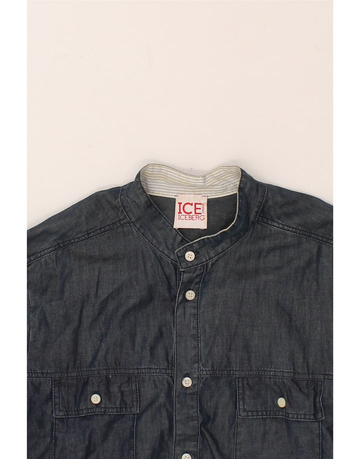 ICEBERG Boys Shirt 11-12 Years Navy Blue Cotton Vintage Iceberg and Second-Hand Iceberg from Messina Hembry 