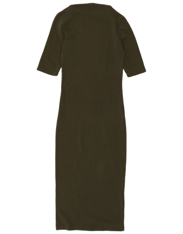 Zara Womens Maxi Dress UK 8 Small Khaki