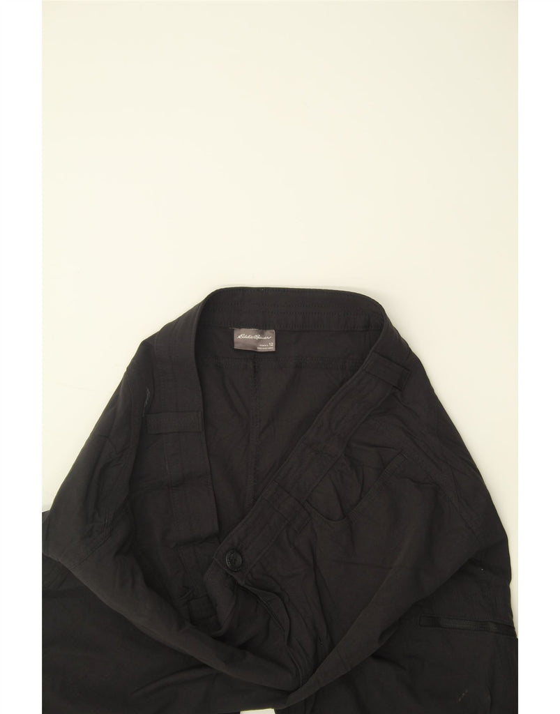 EDDIE BAUER Womens Straight Cargo Capri Trousers US 12 Large W34 L20 Black Vintage Eddie Bauer and Second-Hand Eddie Bauer from Messina Hembry 