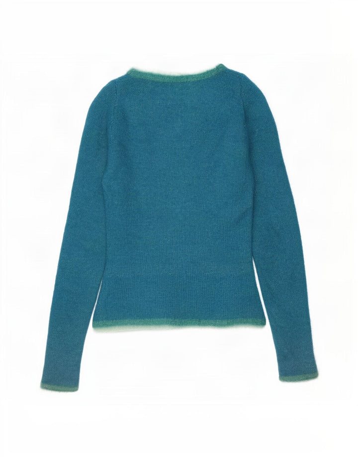 Vintage Womens Crew Neck Jumper Sweater UK 10 Small Blue