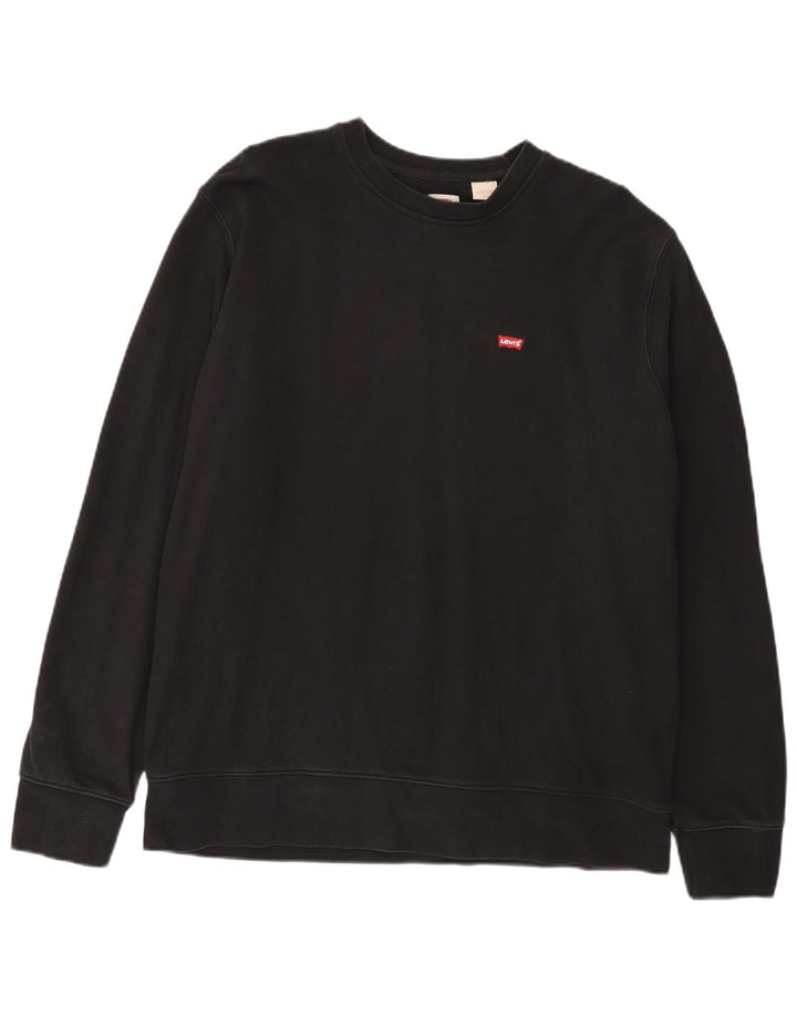 Levi's Mens Standard Sweatshirt Jumper Large Black Cotton