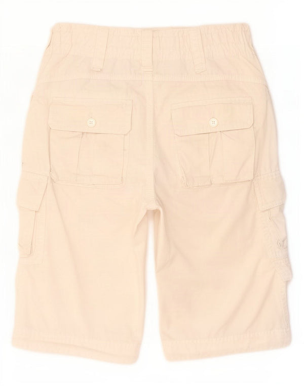Tommy Hilfiger Boys Cargo Bermuda Shorts 7-8 Years W24 Off White Cotton