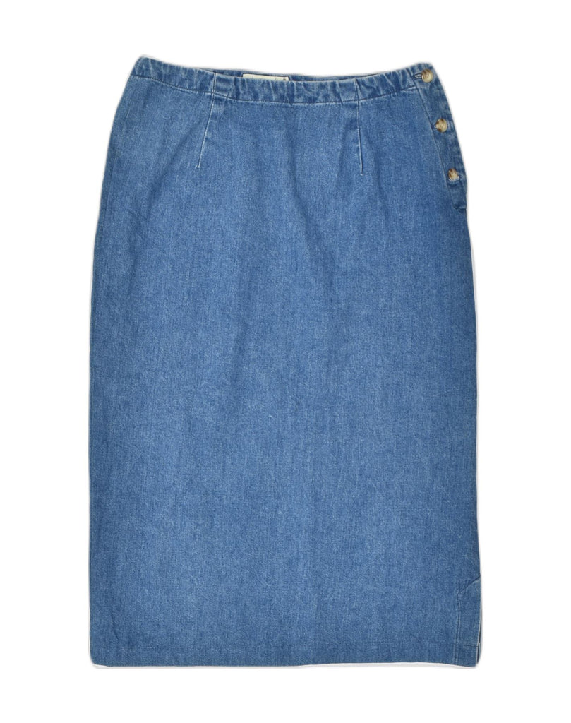 EDDIE BAUER Womens Denim Skirt US 8 Medium W28 Blue Cotton | Vintage | Thrift | Second-Hand | Used Clothing | Messina Hembry 