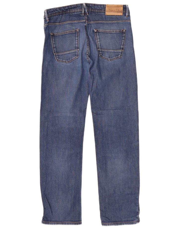 Massimo Dutti Mens Regular Fit Straight Jeans EU 40 Medium W31 L30 Blue