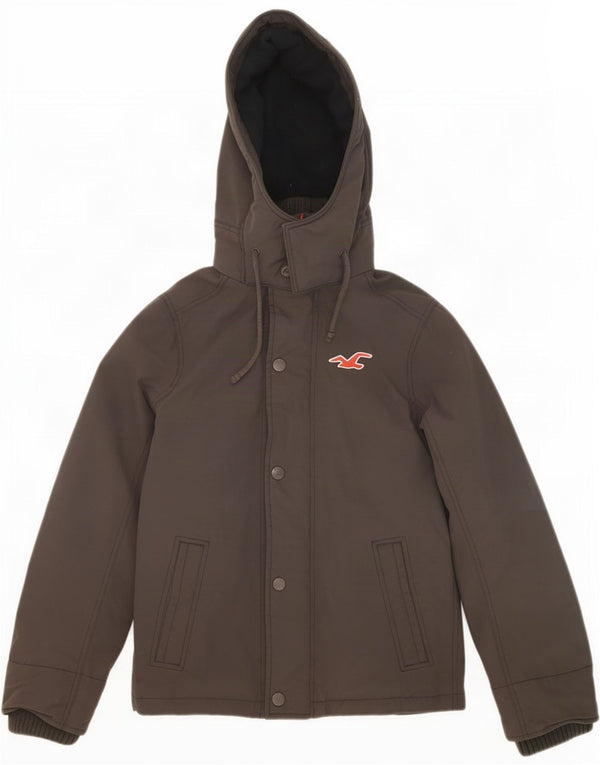 Hollister Mens Hooded Windbreaker Jacket UK 36 Small Grey Nylon