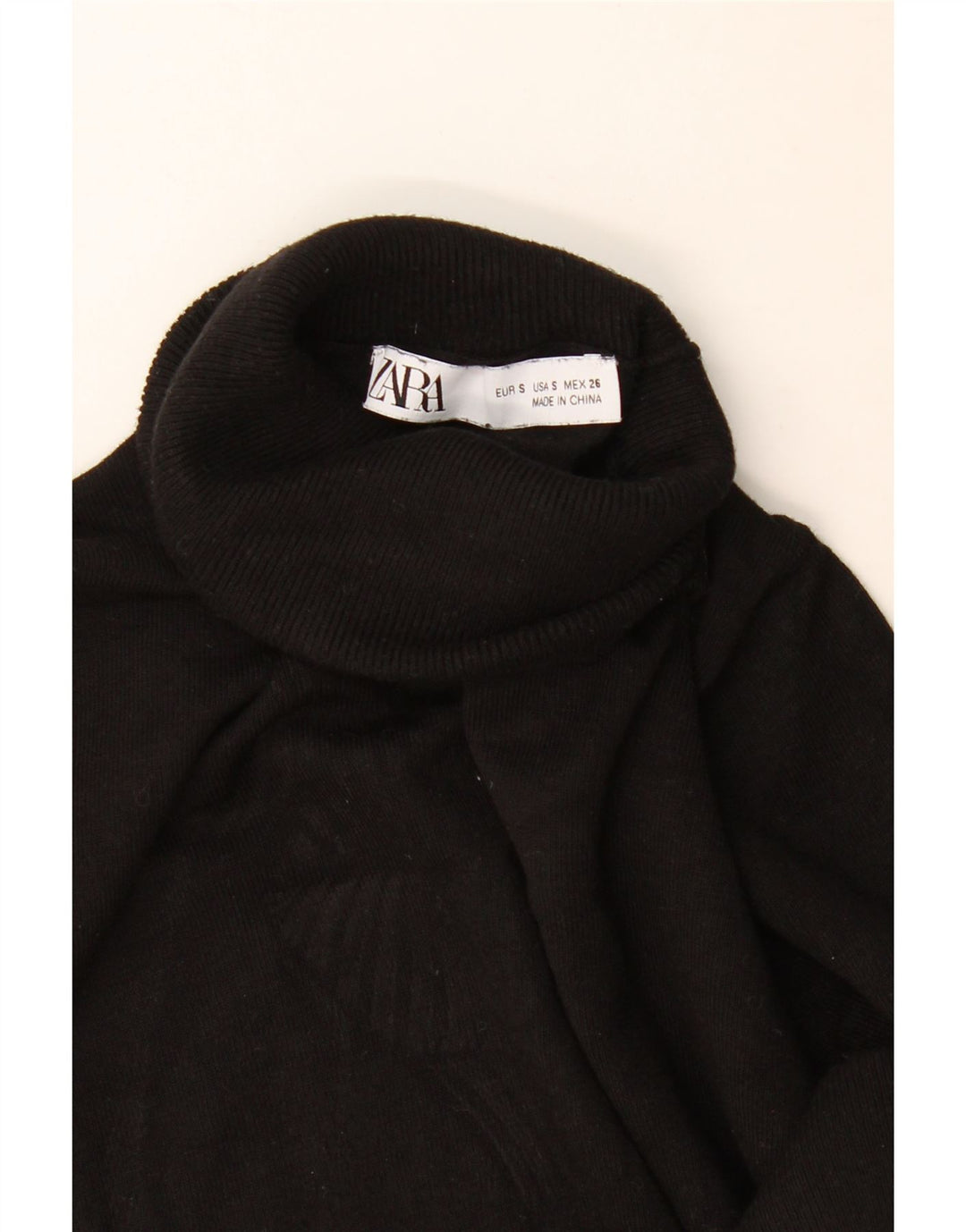 Zara Womens Roll Neck Jumper Sweater UK 10 Small Black