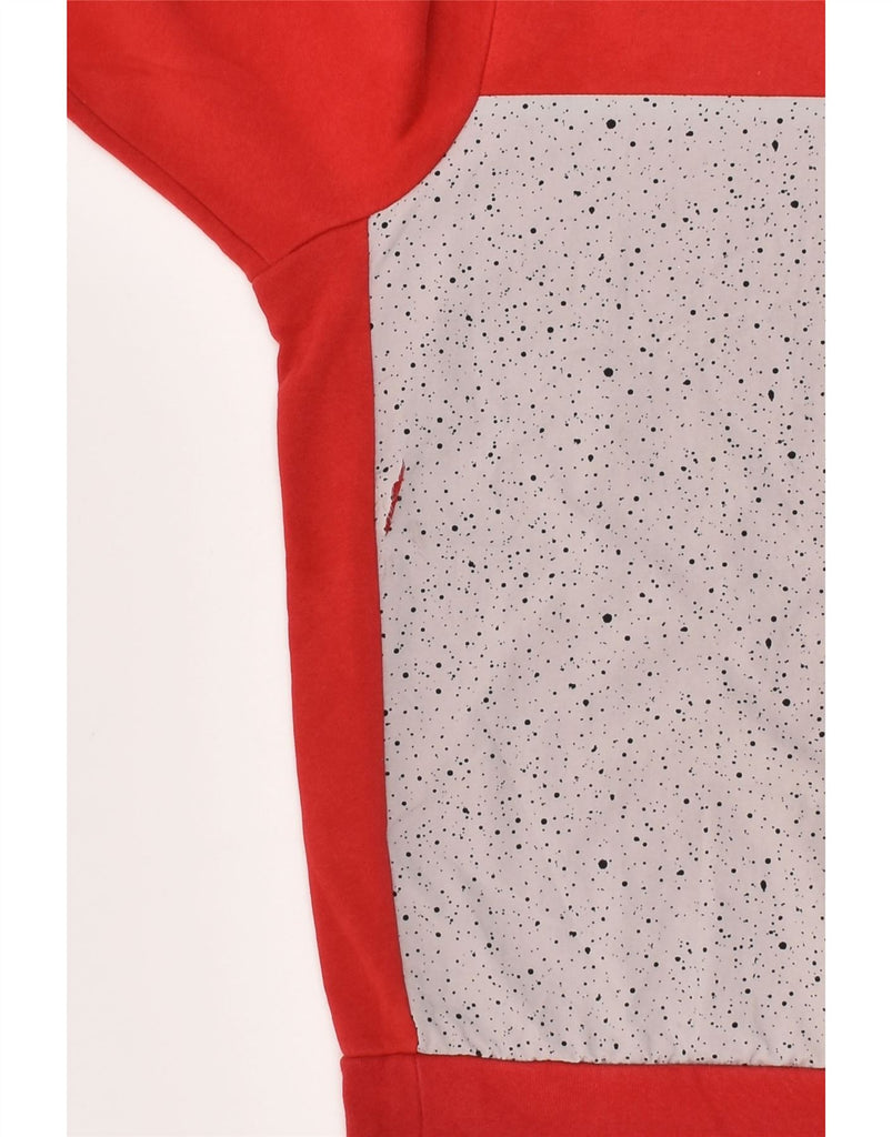 JORDAN Womens Sweatshirt Jumper UK 14 Medium Red Colourblock Cotton | Vintage Jordan | Thrift | Second-Hand Jordan | Used Clothing | Messina Hembry 