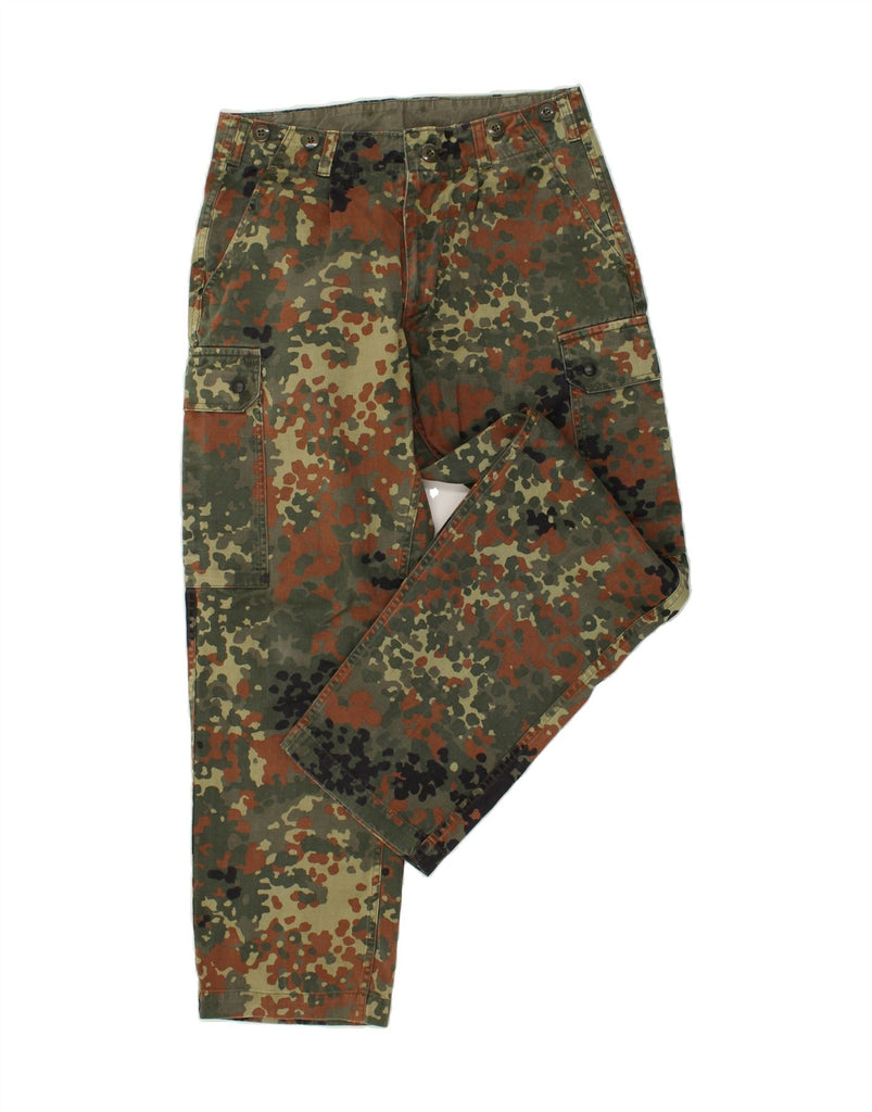 VINTAGE Mens Straight Cargo Trousers W32 L29 Green Camouflage Cotton | Vintage Vintage | Thrift | Second-Hand Vintage | Used Clothing | Messina Hembry 