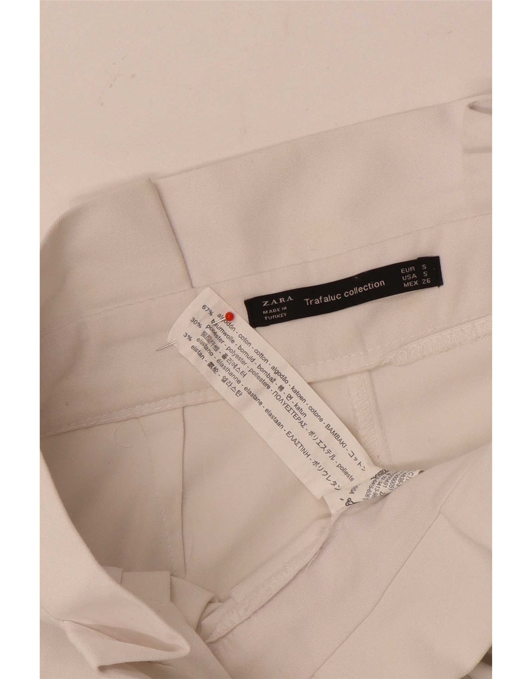 Zara Womens High Waist Shorts Small W26 White Cotton