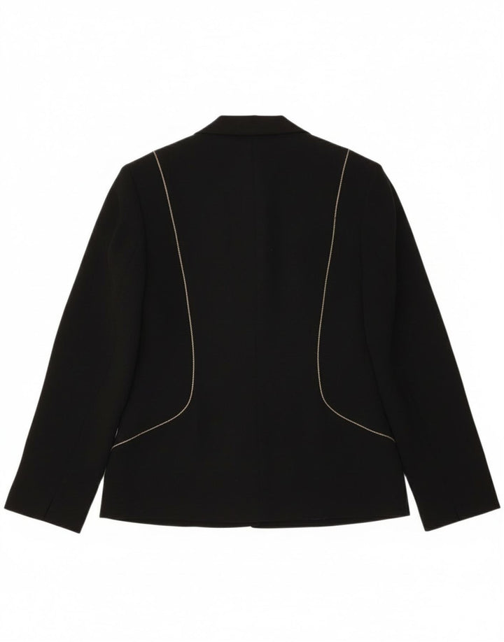 Jacques Vert Womens 2 Button Blazer Jacket UK 10 Small Black Polyester